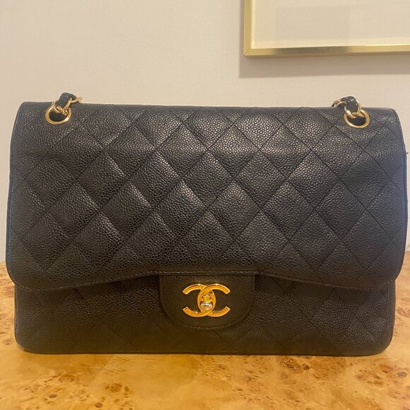 Chanel Jumbo Classic Double Flap (Black Caviar) - Picture 1 of 13